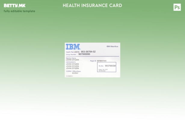 Модерен стил Шаблон за картички за здравствено осигурување од Маурициус